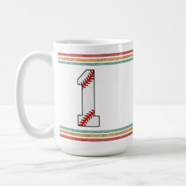 Caneca De Café Design Número 1 de Beisebol Vintage Retro