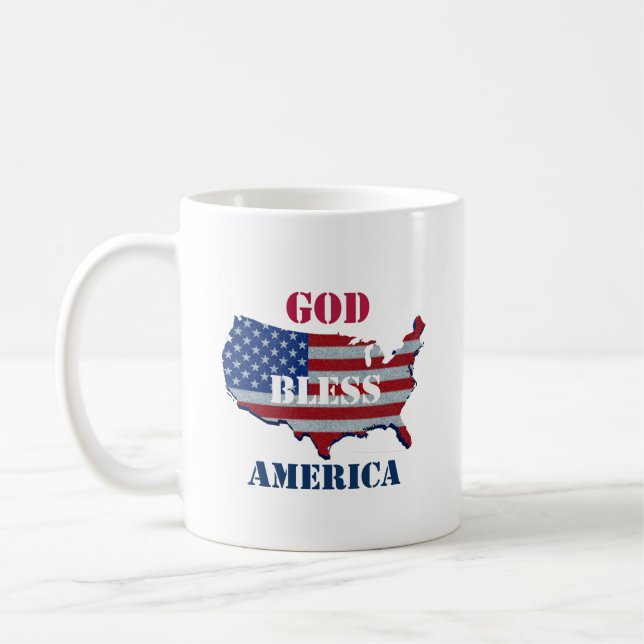 Caneca De Café Design Patriótico Americano (Esquerda)