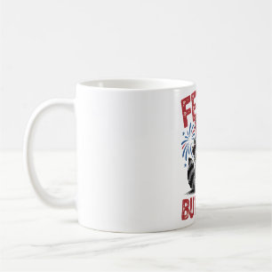 Caneca De Café Design Patriótico Feral Mas Livre Raccoon