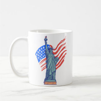 Caneca De Café Design Patriótico Vintage para o 4 de Julho