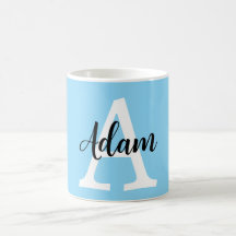 Design Personalizado Nome Monograma Azul Script