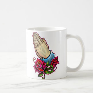 Caneca De Café Design Praying dos rosas das mãos