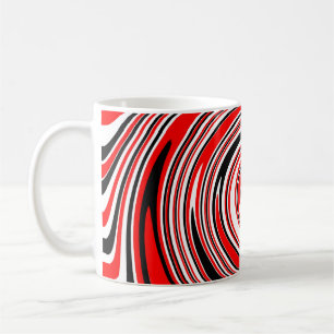 Caneca De Café Design psíquico branco-vermelho e preto