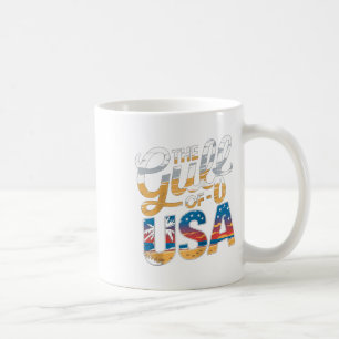 Caneca De Café Design Ragl Do Golfo Da América Dos Eua