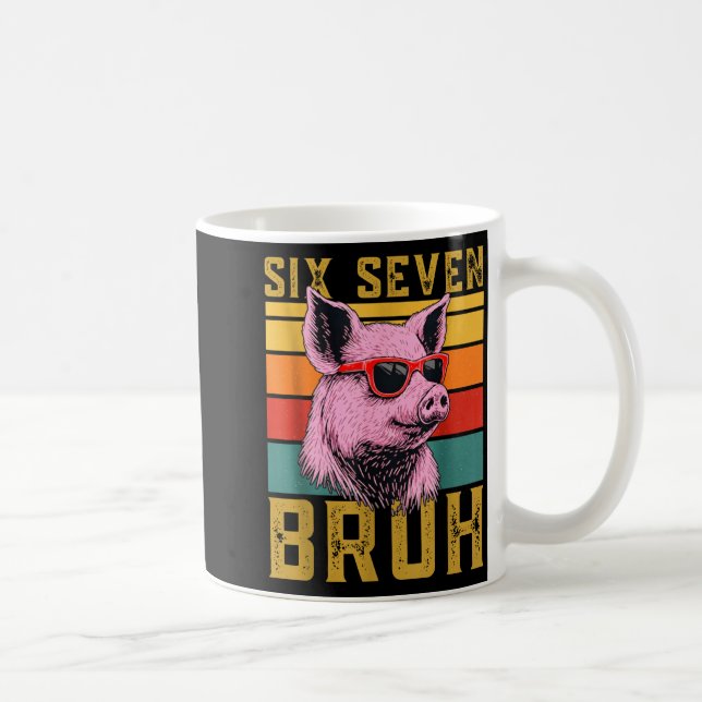 Caneca De Café Design Retrô Animal Meme G 67 6 7 Seis Sete Engraç (Direita)