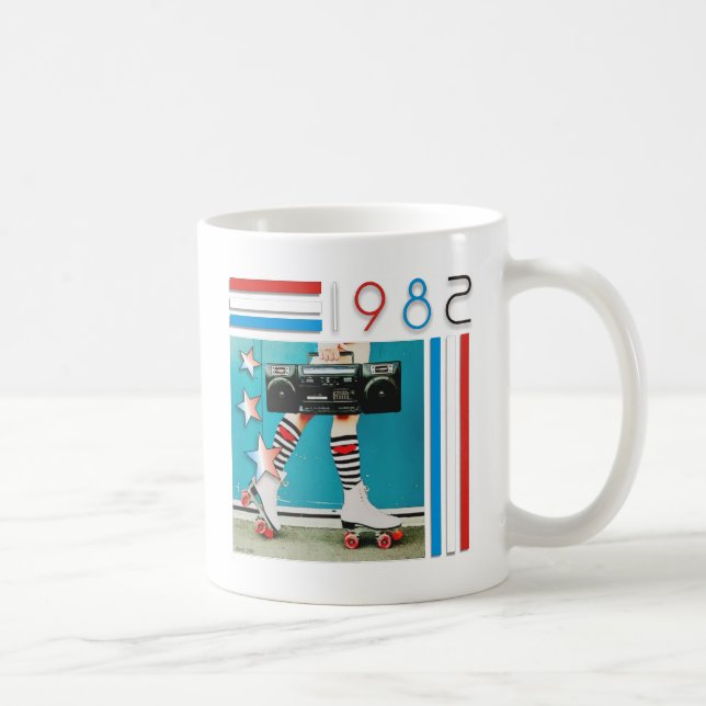 Caneca De Café design retro da caixa de crescimento dos anos 80 e (Direita)