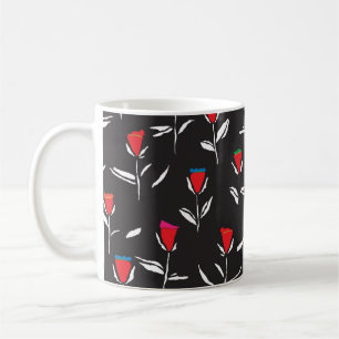 Caneca De Café Design sem costura com fluxo estilizado bonito