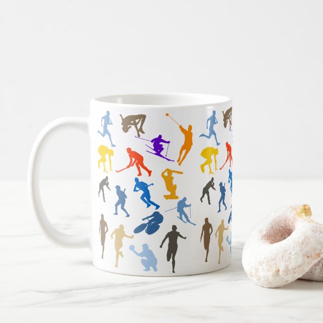 Caneca De Café Design Silhouette Themed Multi-Esporte (Com Donut)