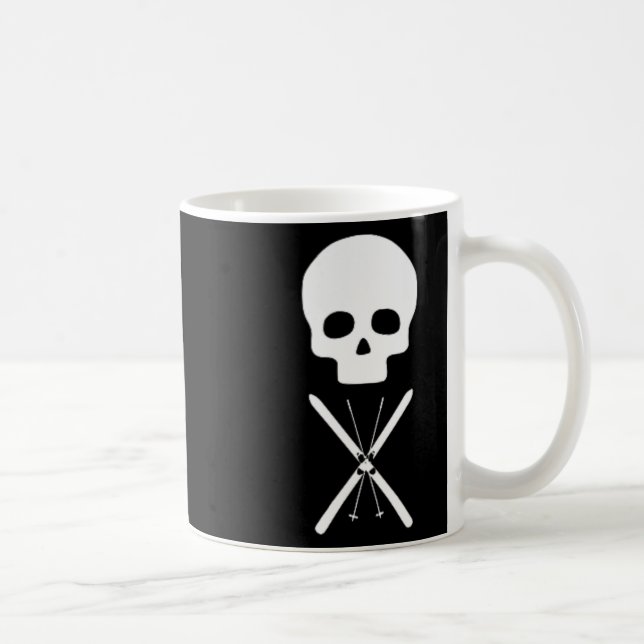 Caneca De Café Design Simples de Caveira Clic Look Para Esqui Cro (Direita)