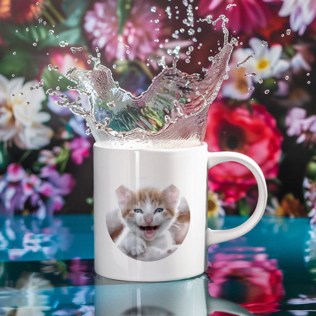 Caneca De Café Design Simples de Foto com Dois Círculos (Simple Two Circle Photo Design Coffee Mug)