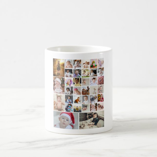 Caneca De Café Design Sua Própria Colagem de Fotos 35 (Centro)