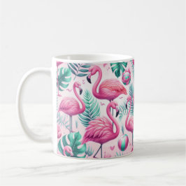 Caneca De Café Design tropical Flamingo rosa