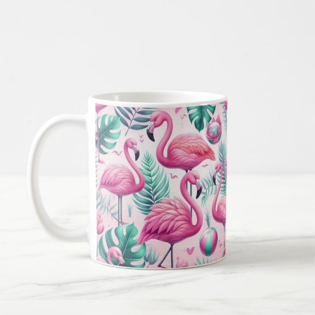 Caneca De Café Design tropical Flamingo rosa (Esquerda)