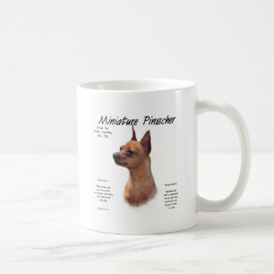 Caneca De Café Design (vermelho) da história do Pinscher diminut