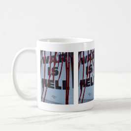 Caneca De Café Design Vermelho de Expressão Urbana War is Hell 