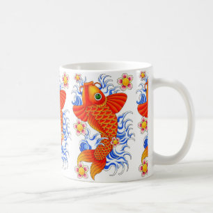 CANECA DE CAFÉ DESIGN VERMELHO DOS PEIXES DE KOI