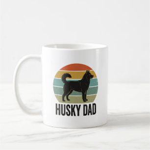 Caneca De Café Design Vetorial de Cachorro Retro Husky Pai Vintag