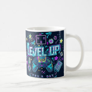 Caneca De Café Designação de Arte Pixel de Jogos Retrô"