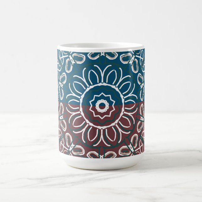 Caneca De Café Designado com Meias-Tons de Azul Mauve Tendência (Centro)