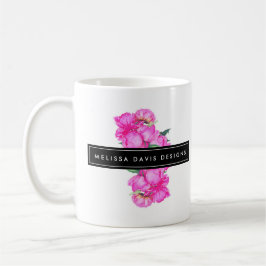 Caneca De Café Designer Floral Bunch Peonies Watercolor