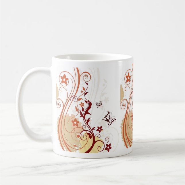 CANECA DE CAFÉ DESIGNER FLORAL COFFEE MUG (Esquerda)