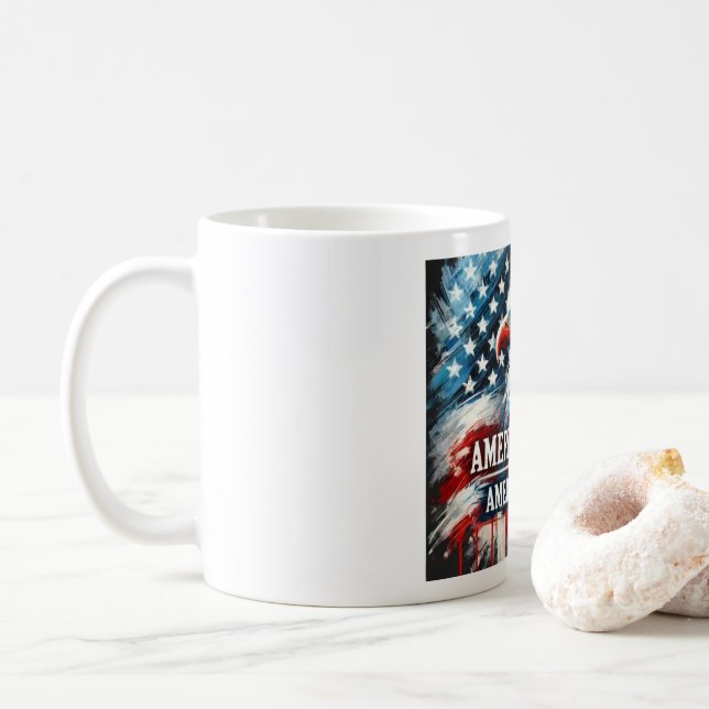 Caneca De Café Designer Mug "American Made. Orgulho Americano" (Com Donut)