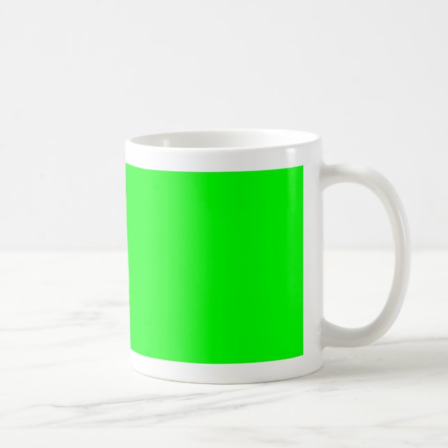 Caneca De Café Designer Personalizado de Cor Verde (Direita)