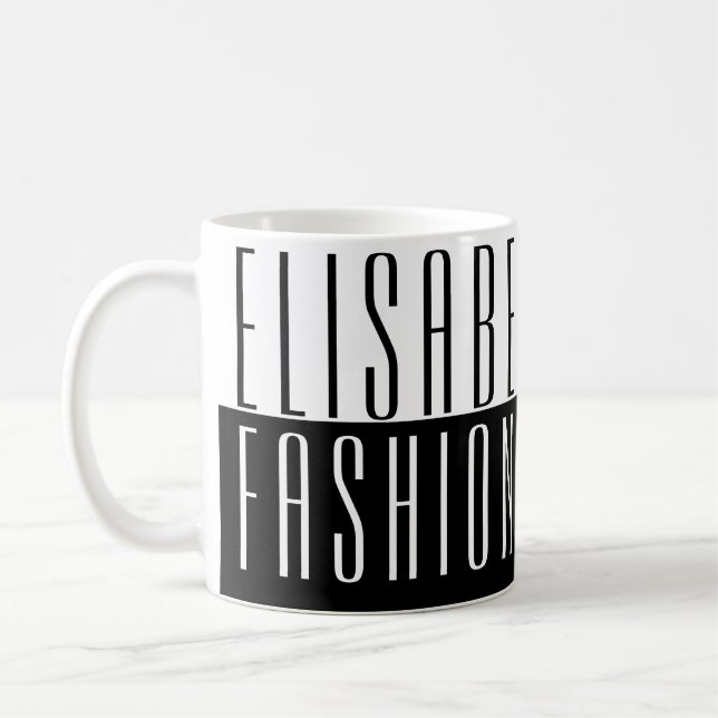 Caneca De Café designer profissional de moda preto e branco (Esquerda)