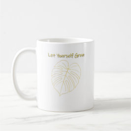 Caneca De Café Designo de Folha de Monstera. Deixe-se Crescer