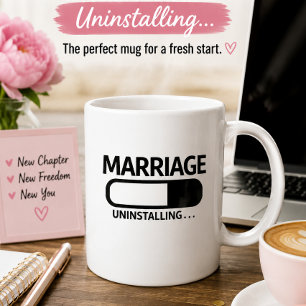 Caneca De Café Desinstalar Casamento Engraçado   Humor de Divórci