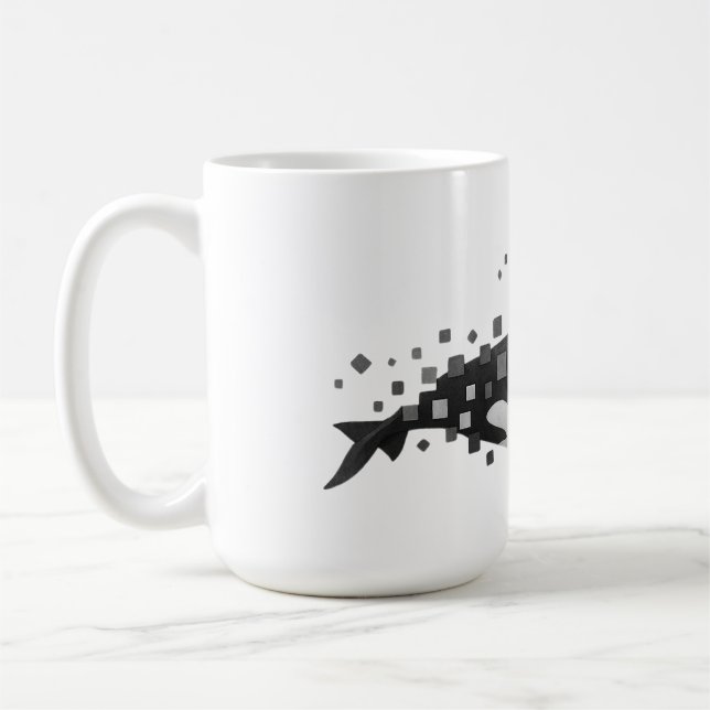 Caneca De Café Desintegração Digital Orca - Série Cyber Ocean (Esquerda)
