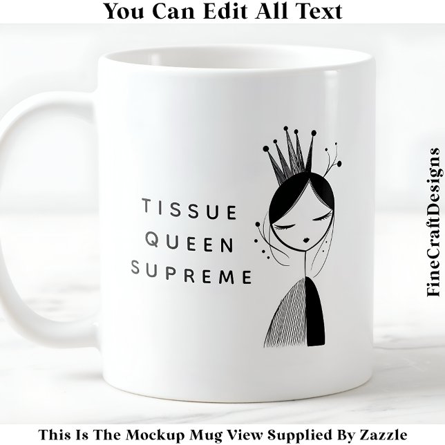 Caneca De Café Desligamento de Papel Tecido Rainha 032 Novidade A (Criador carregado)