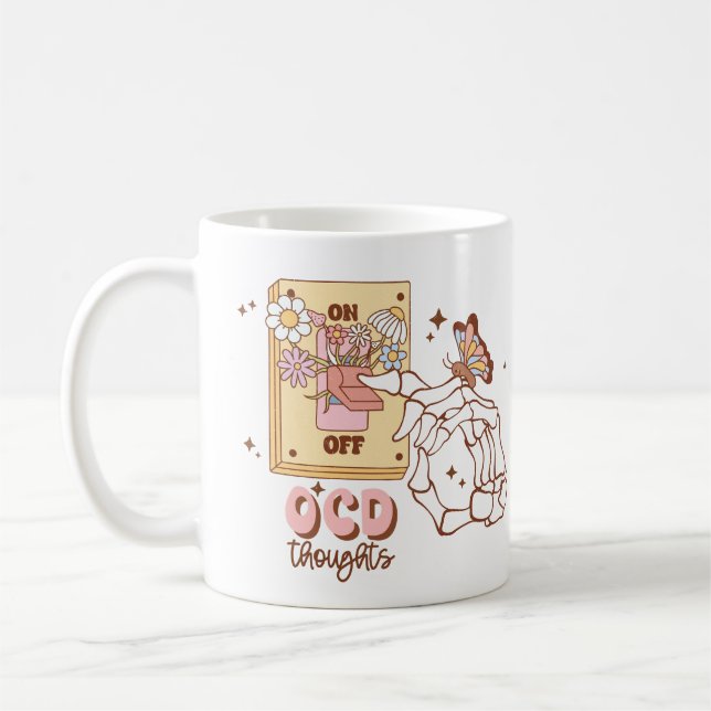Caneca De Café Desligando os Caprichos do TOC Design Retrô de Con (Esquerda)