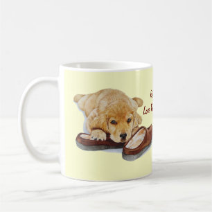 Caneca De Café deslizadores de afago do cão bonito do golden