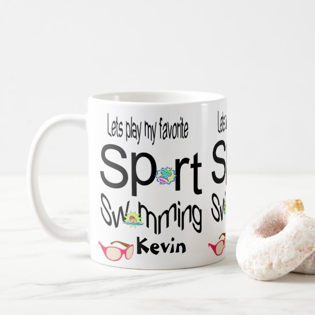 Caneca De Café Desportivos de natação (Com Donut)