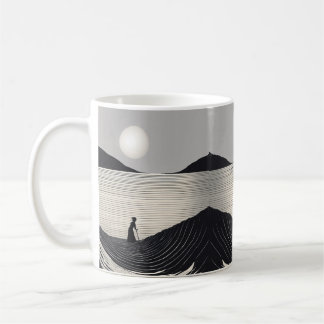 Caneca De Café Dessin minimalista simples d'une personne et d'une