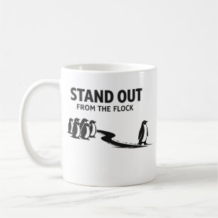 Caneca De Café Destacar-se do Rebanho – Motivação de Pingüim Mini