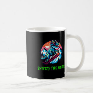 Caneca De Café Destrua O Gnar Engraçado Snowboarding Dinossauro T