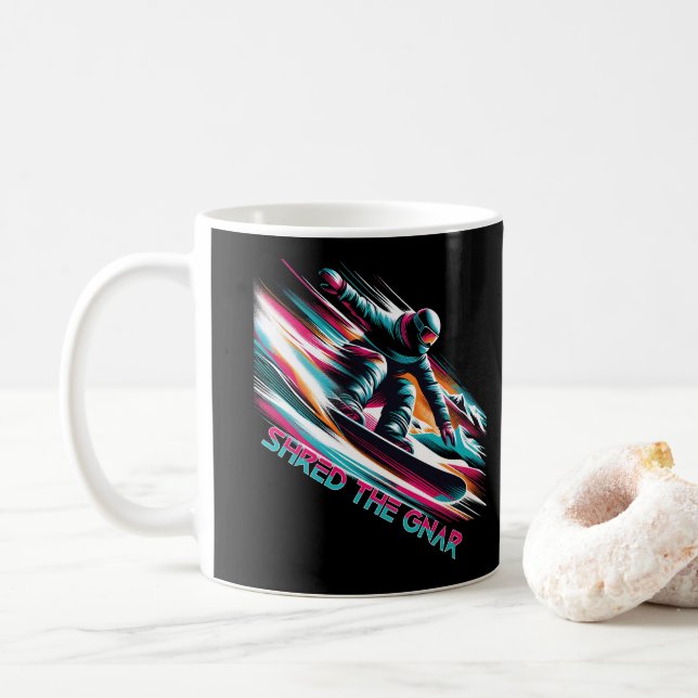 Caneca De Café Destruiu o Gnar Snowboard (Com Donut)