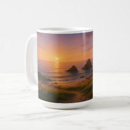 Caneca De Café Desvio de ouro: Pôr do Sol Sobre A Coca De Flor Se