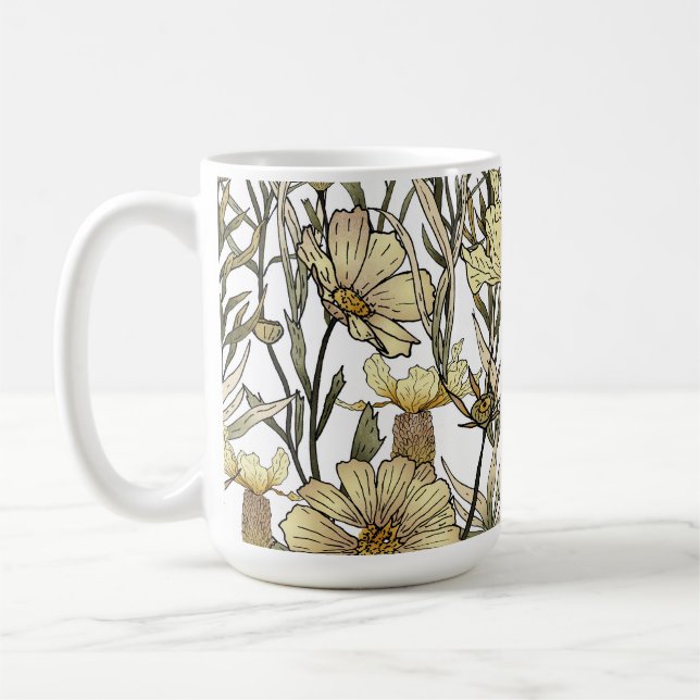 Caneca De Café Detailed Floral Pattern (Esquerda)