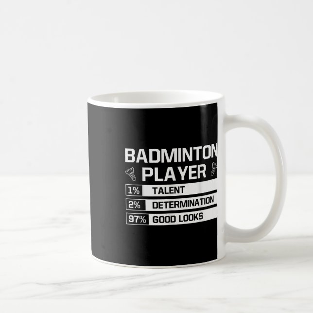 Caneca De Café Determinação de Talento de Jogador de Badminton Bo (Direita)