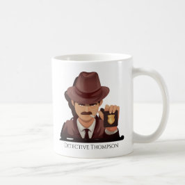 Caneca De Café Detetive Personalizado com Crachá Coffee Mug