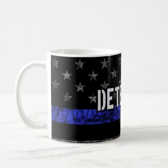 Caneca De Café Detetive Thin Blue Line - Sinalizador de Distância (Esquerda)