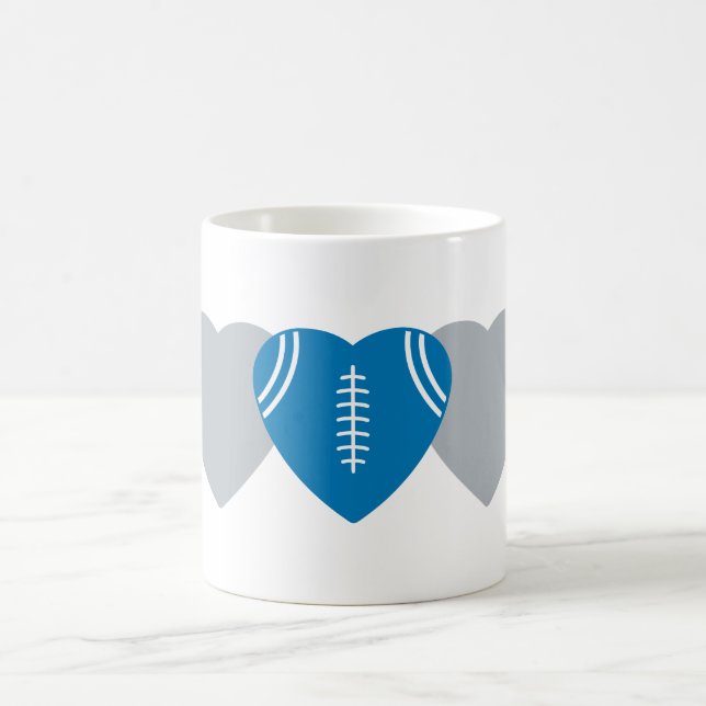 Caneca De Café Detroit Lions Football Heart Design (Centro)