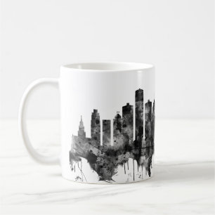 Caneca De Café Detroit Michigan Skyline BW