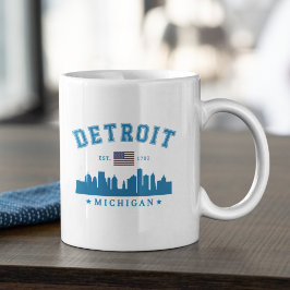 Caneca De Café Detroit Michigan U.S.A. Skyline City