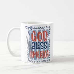 Caneca De Café Deus Abençoe a América Personalizado Patriótico