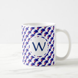 Caneca De Café Deus abençoe de Monograma Personalizado Patrióti