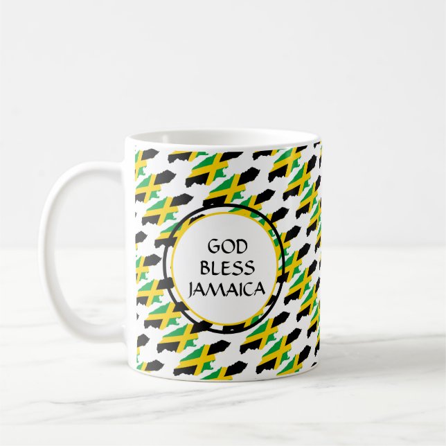 Caneca De Café Deus abençoe de Monograma Personalizado Patriótico (Esquerda)